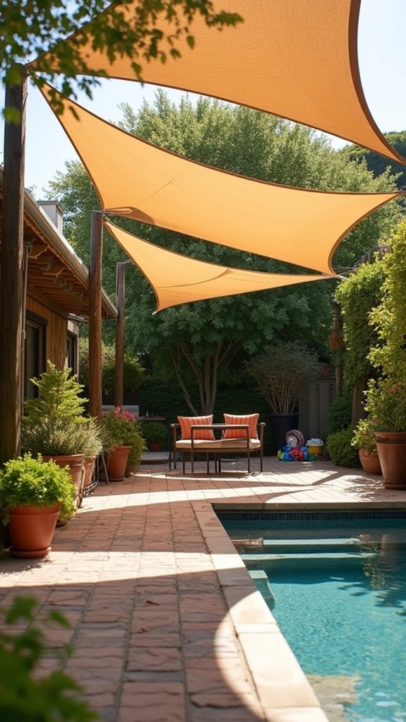 21 Thoughtful Pool Shade Design Ideas That Improve Comfort sleek customizable sun protection