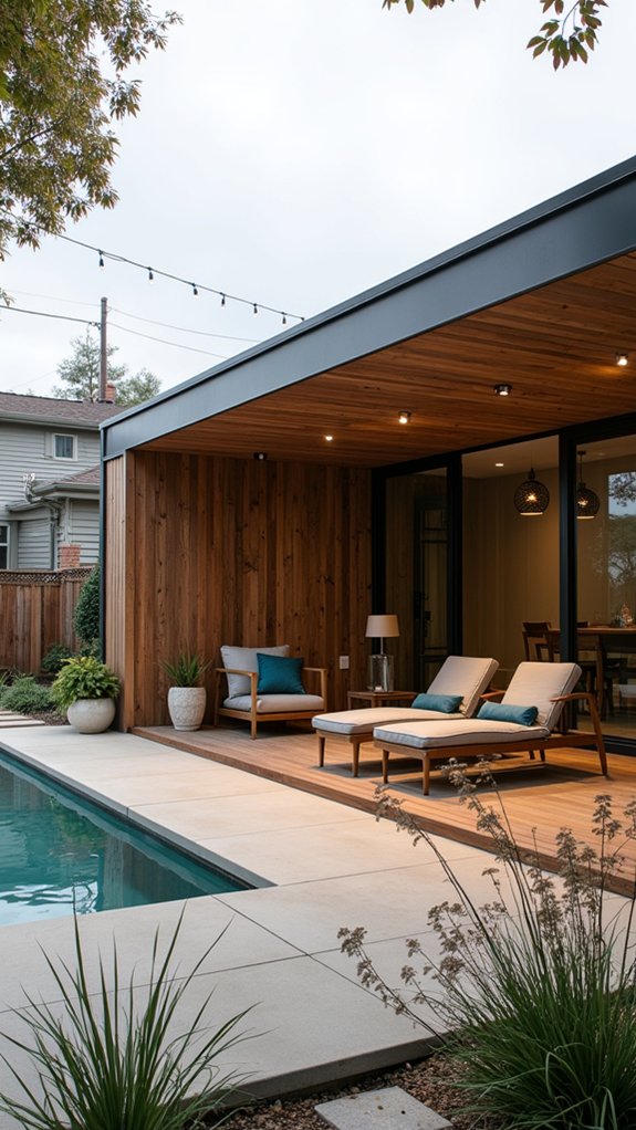 23 Stylish Pool House Exterior Ideas That Boost Curb Appeal sleek durable energy efficient roofing