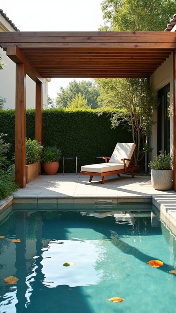 23 Inviting Pool Shade Pergola Ideas That Add Character sleek lines refined materials