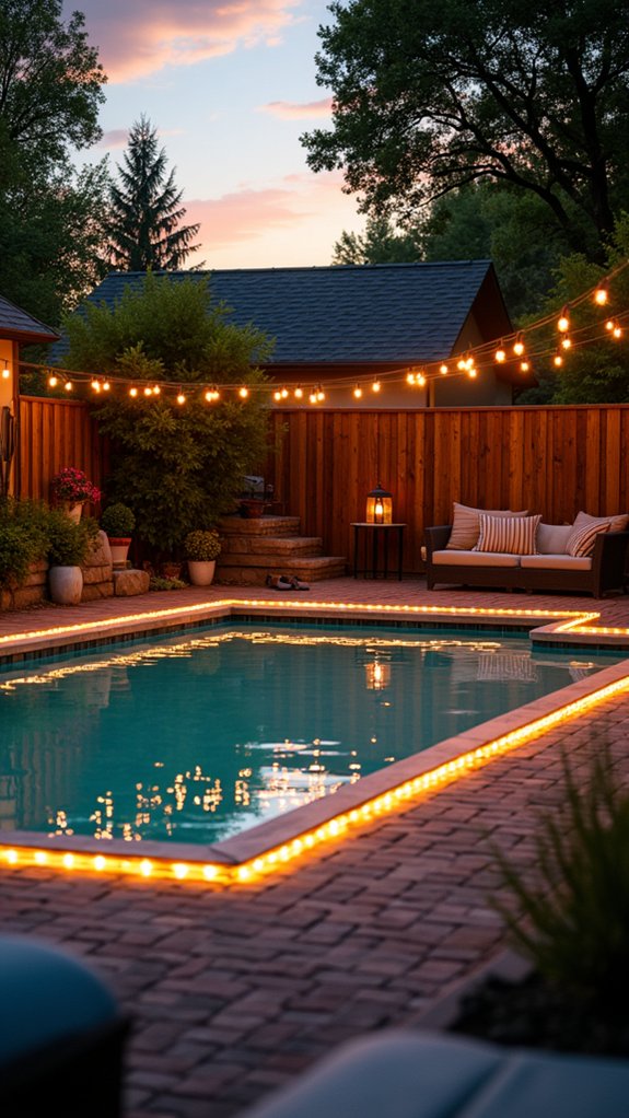 18 Creative Backyard Above Ground Pool Lighting Ideas For Dark Evenings sleek modern pool lighting