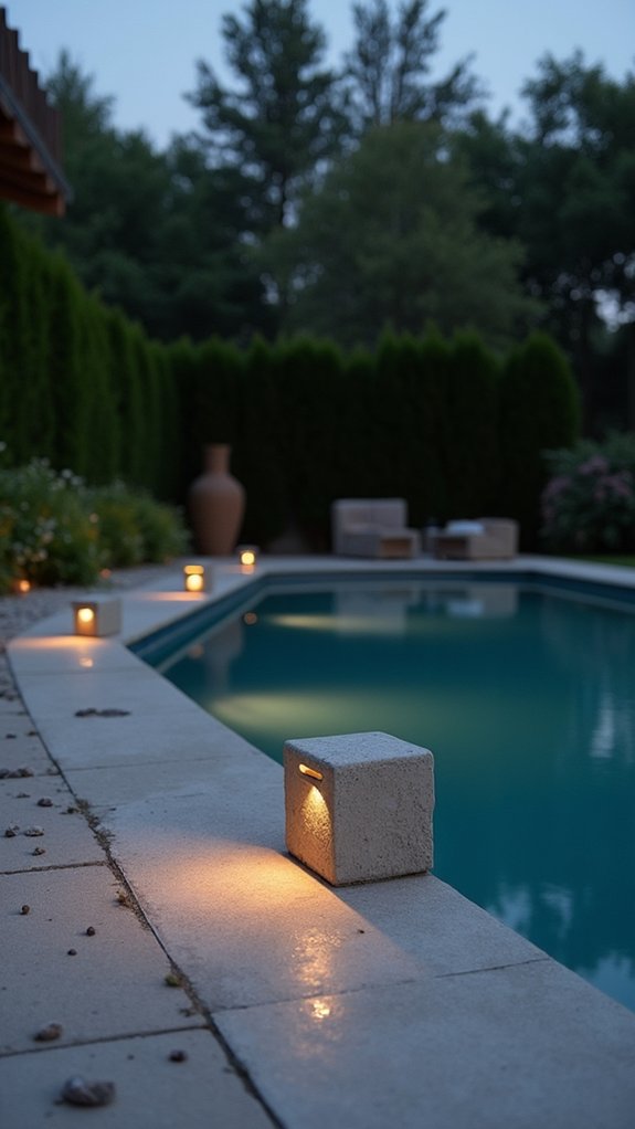24 Soft Pool Edge Lighting Ideas That Outline the Water Beautifully sleek outdoor concrete lighting