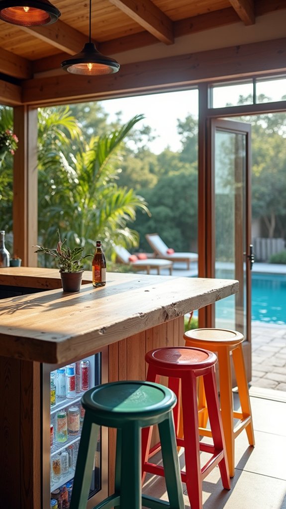 21 Fun Pool House With Bar Ideas That Elevate Summer Parties smart poolside bar technology