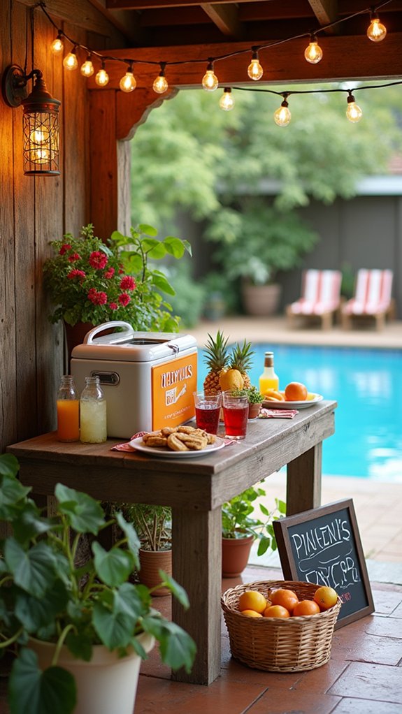 23 Creative Pool Cabana Decorating Ideas With Personality snack station with style