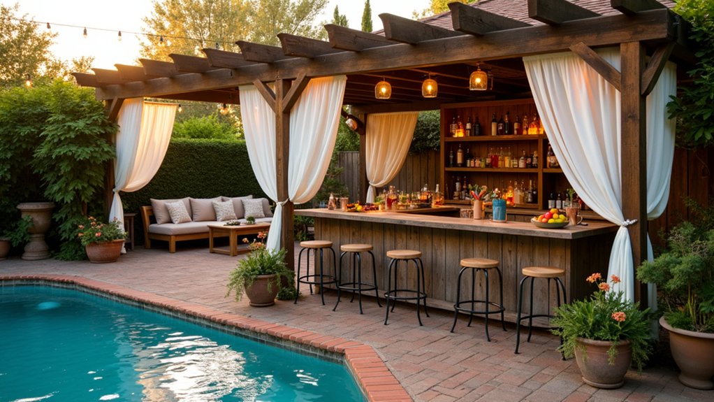 23 Fun Pool Pergola With Bar Ideas For Social Evenings social poolside pergola bar