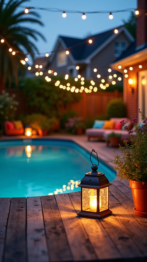 24 Fun Pool Party Lighting Ideas That Keep the Energy High solar lights for ambiance