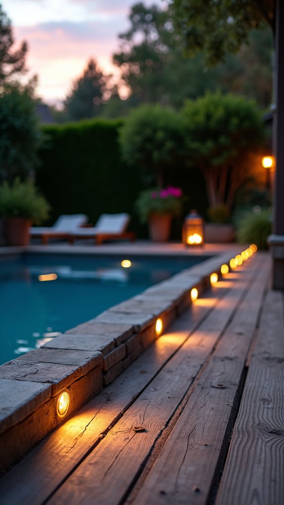 18 Clever Pool Deck Lighting Ideas That Improve Safety and Ambiance sophisticated poolside ambiance lighting