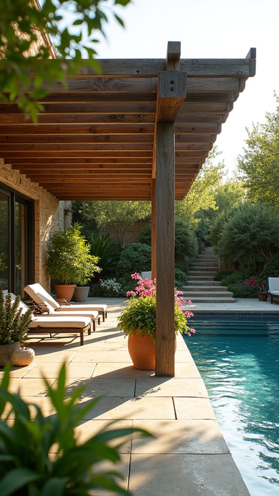 24 Smooth Retractable Pool Shade Ideas That Adjust Effortlessly stylish adjustable louvered pergolas