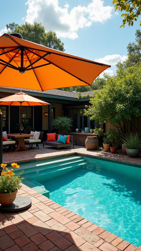20 Flexible Movable Pool Shade Ideas For Changing Sunlight stylish adjustable poolside shade