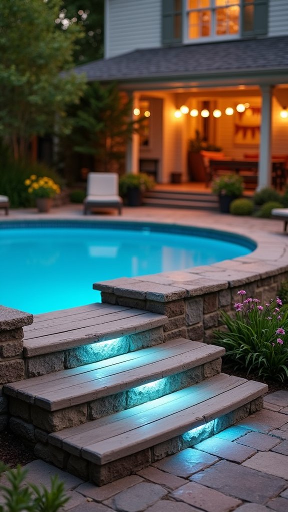 19 Stylish Above Ground Pool Lighting Ideas That Look Professionally Done stylish and safe illumination