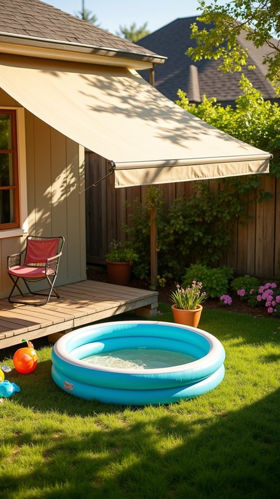 21 Handy Kiddie Pool Shade Ideas That Protect Sensitive Skin stylish durable pool awnings