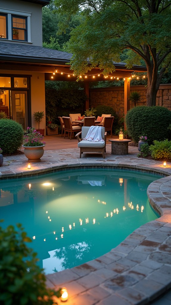 19 Practical Pool Fence Lighting Ideas That Boost Security and Style stylish energy efficient pool lighting