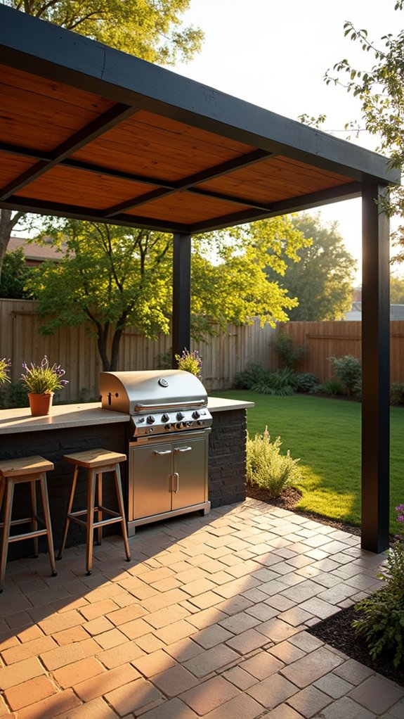 24 Practical Pool Pergola With Kitchen Ideas For Outdoor Cooking stylish outdoor cooking space