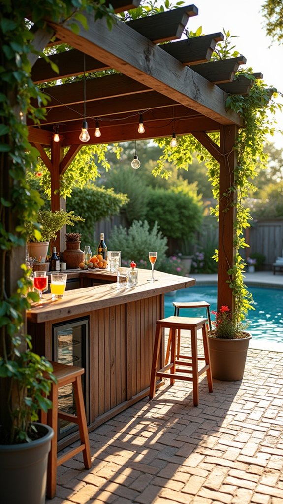 23 Fun Pool Pergola With Bar Ideas For Social Evenings stylish outdoor refreshment convenience