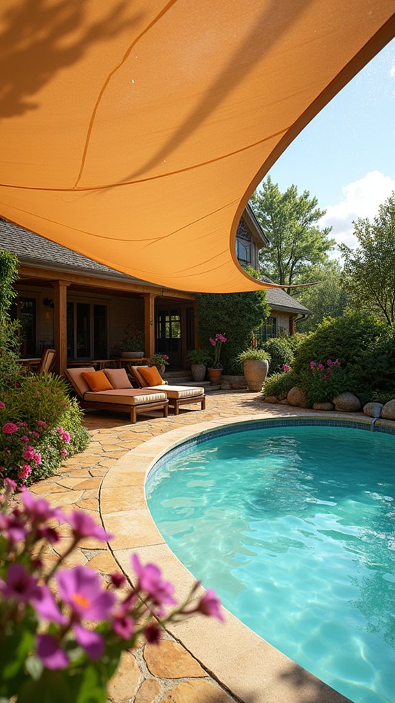 24 Beautiful Pool Shade Pavilion Ideas That Create a Retreat stylish poolside fabric shades