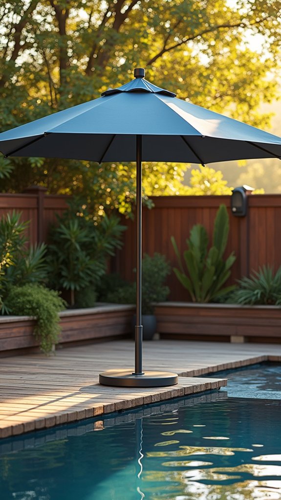 24 Smooth Retractable Pool Shade Ideas That Adjust Effortlessly stylish portable poolside shade