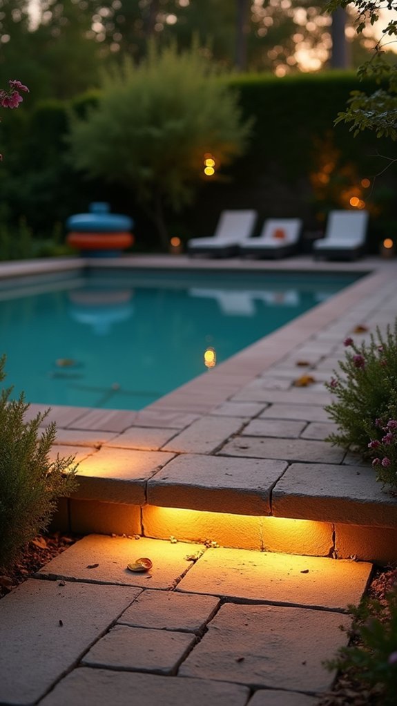 20 Subtle Pool Step Lighting Ideas That Keep Every Stair Visible stylish safe illuminated pathways