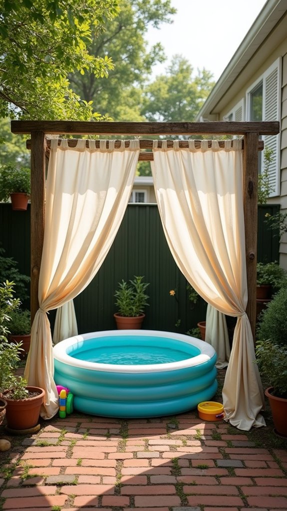 21 Handy Kiddie Pool Shade Ideas That Protect Sensitive Skin stylish shaded kiddie pool