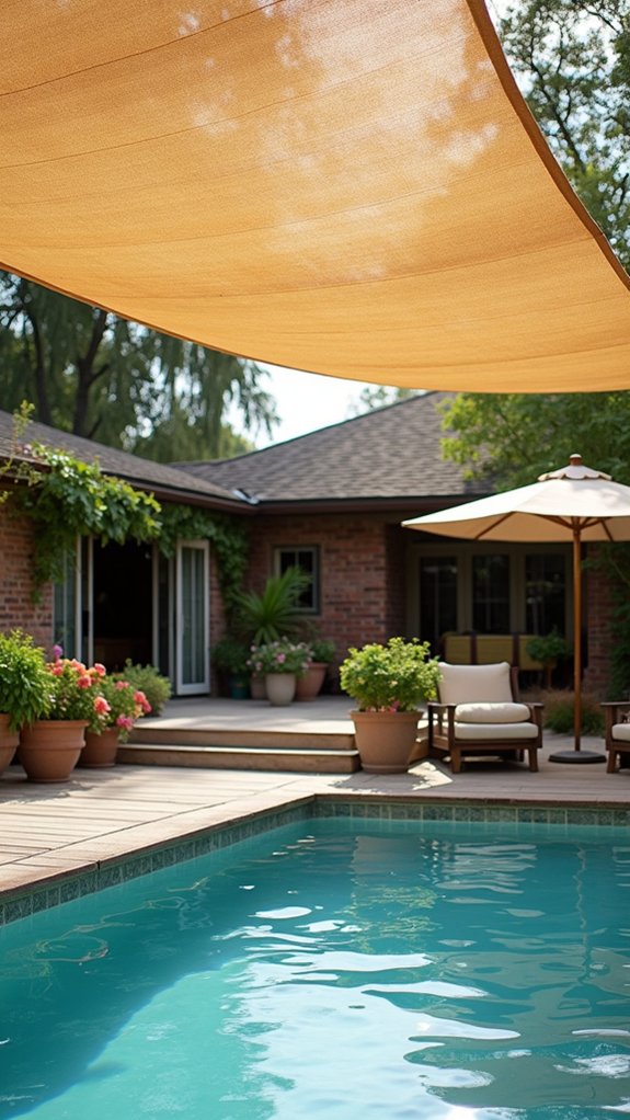 24 Clever Pool Shade Ideas That Help Beat the Sun stylish uv blocking shade fabric