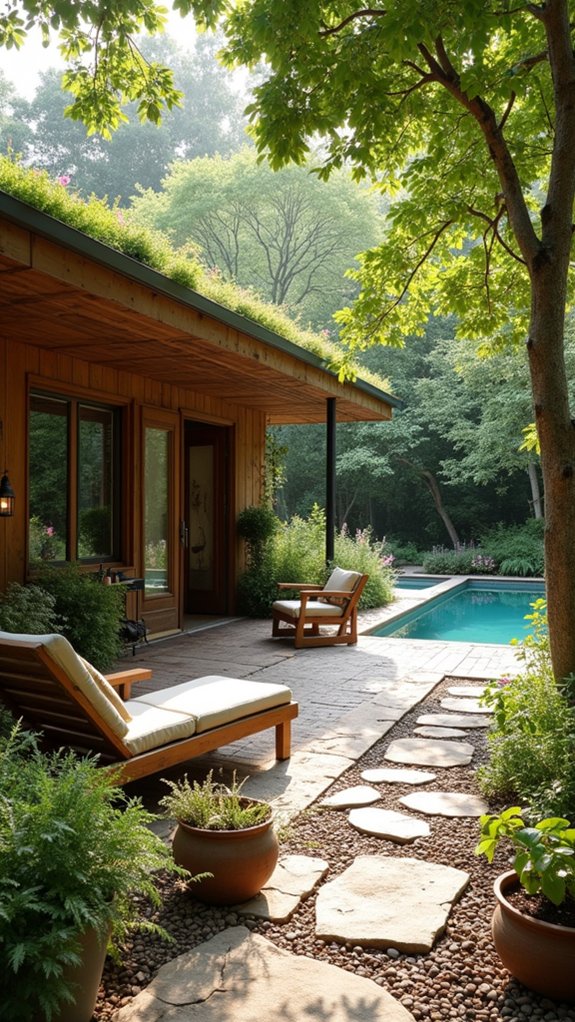 19 Rustic Pool House Ideas With Warm Natural Charm sustainable eco friendly pool house
