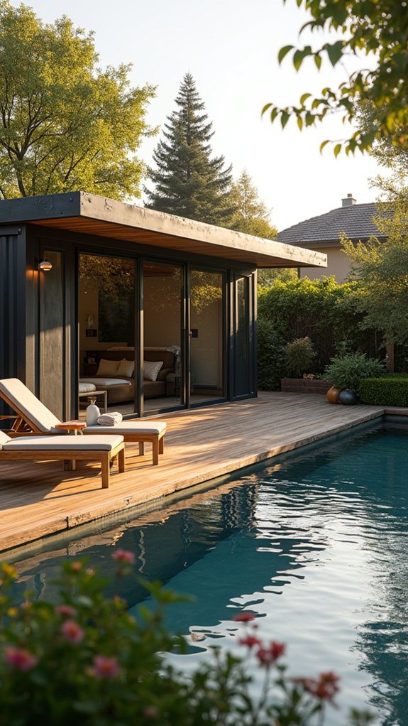 20 Modern Pool House Ideas With Sleek Architectural Details sustainable sleek container design