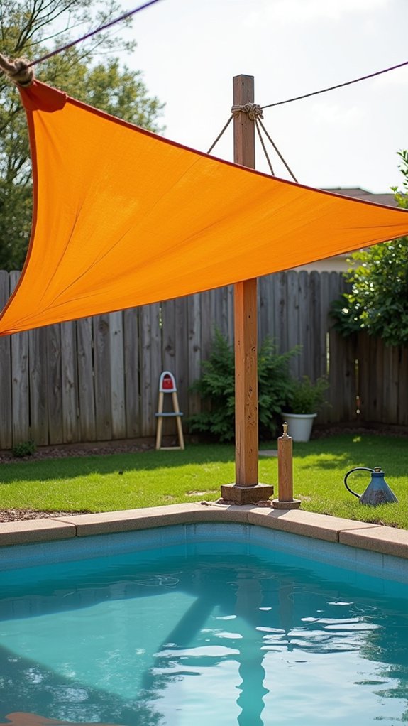 22 Quick Temporary Pool Shade Ideas For Instant Protection tarp and rope canopy