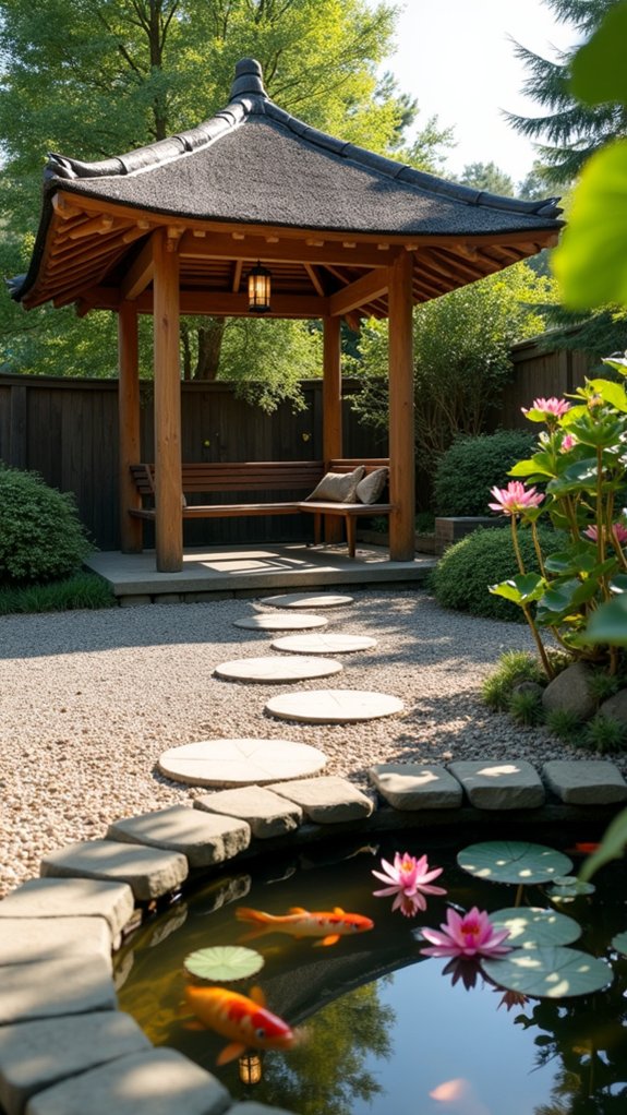 24 Beautiful Pool Gazebo Ideas That Add Shade and Structure tranquil backyard zen retreat