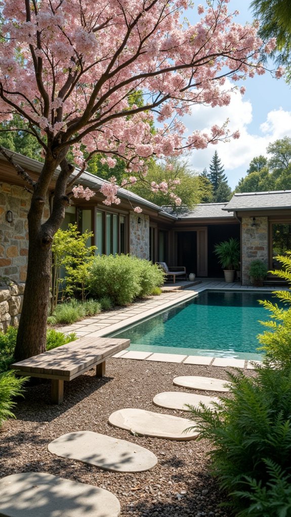 25 Luxury Pool House Ideas That Feel Like a Private Resort tranquil zen garden experience