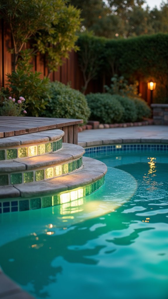 20 Subtle Pool Step Lighting Ideas That Keep Every Stair Visible transformative glass brick lighting