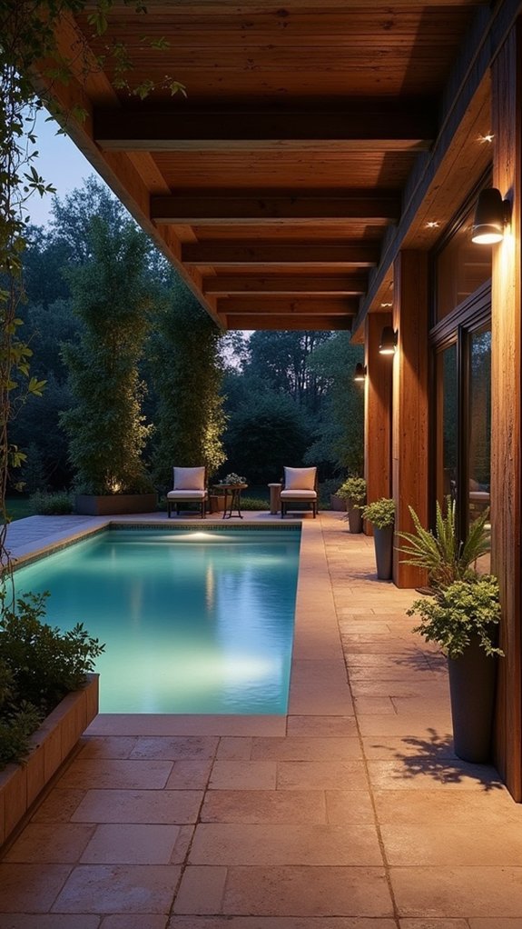 22 Calm Pool Enclosure Lighting Ideas That Feel Serene at Night transformative warm deck ambiance