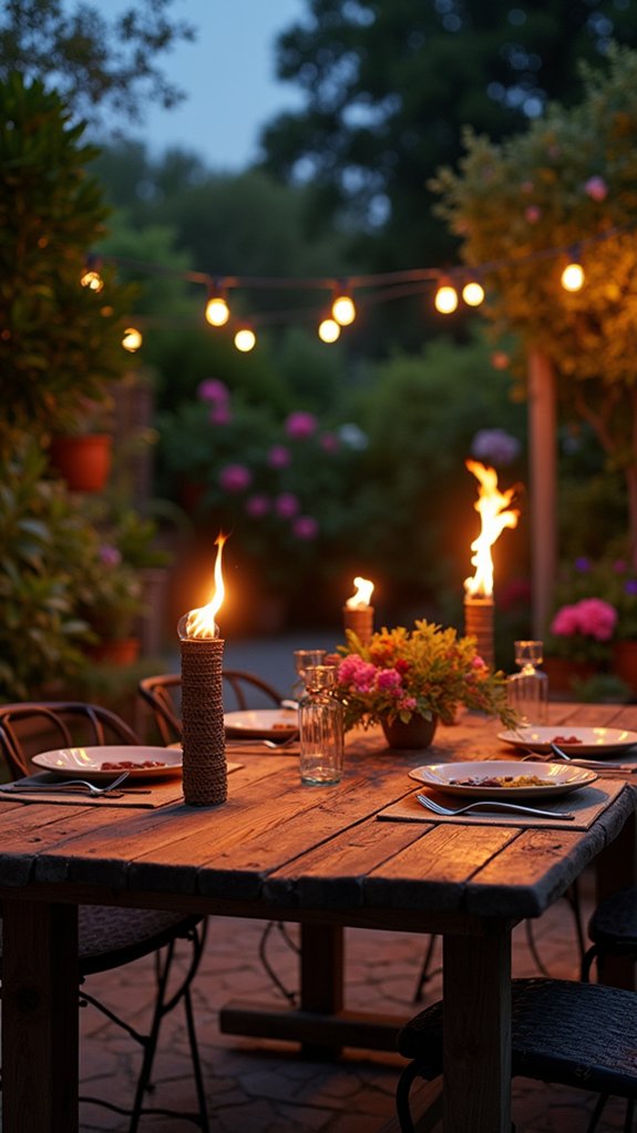 21 Brilliant Pool Lighting Ideas That Change Your Nighttime Atmosphere tropical ambiance with tiki torches