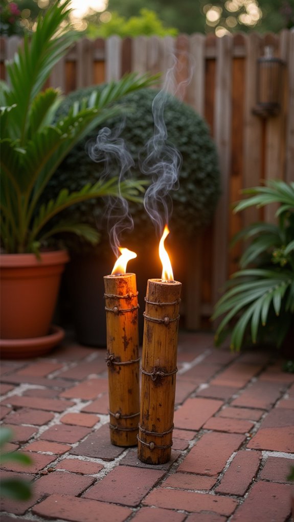 24 Fun Pool Party Lighting Ideas That Keep the Energy High tropical ambiance with torches