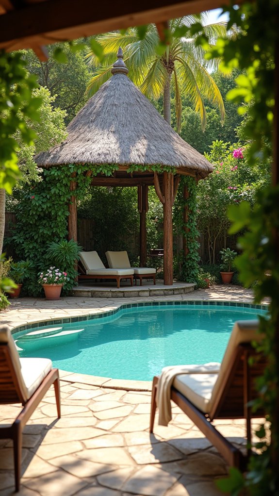 23 Elegant Pool House With Gazebo Ideas For Outdoor Gatherings tropical gazebo by pool