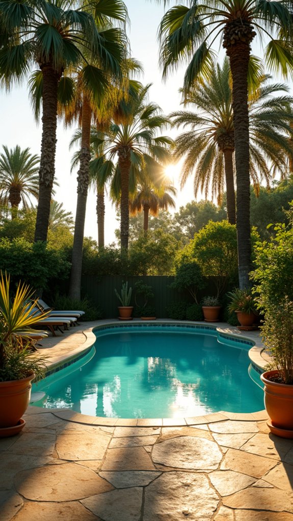 25 Shade Trees For Pool Area Ideas That Bring Cooling Greenery tropical oasis with palm trees