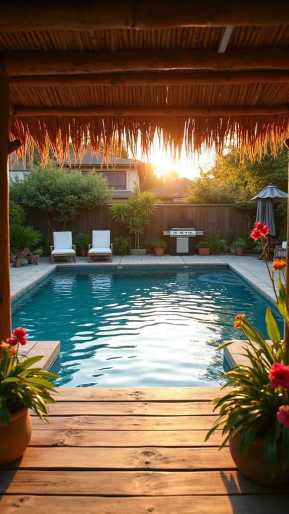 19 Strong Pool Shade Structure Ideas That Feel Built to Last tropical retreat with shade