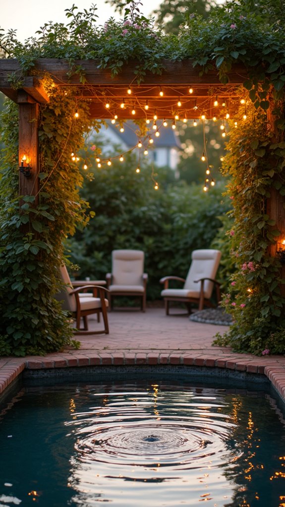 23 Charming String Lighting Around Pool Ideas That Add Simple Magic twinkling lights create enchantment