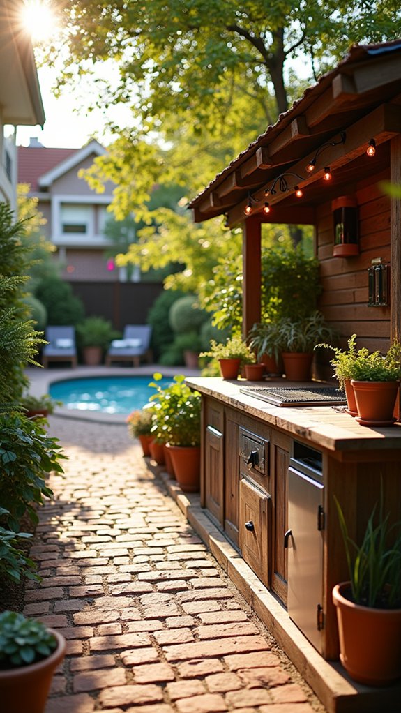 21 Clever Small Backyard Pool Cabana Ideas That Make Space Work Harder ultimate poolside cooking experience