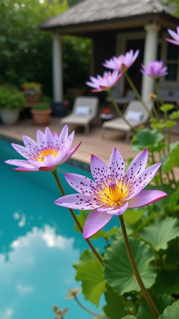 21 Pretty Shade Plants Around Pool Ideas That Add Color and Cover unique poolside flowering plant