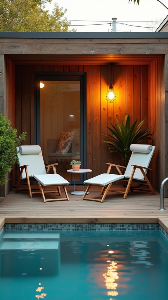 19 Smart Small Pool House Ideas That Maximize Tight Spaces versatile lightweight movable furniture