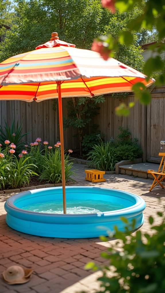 21 Handy Kiddie Pool Shade Ideas That Protect Sensitive Skin versatile market umbrellas for shade