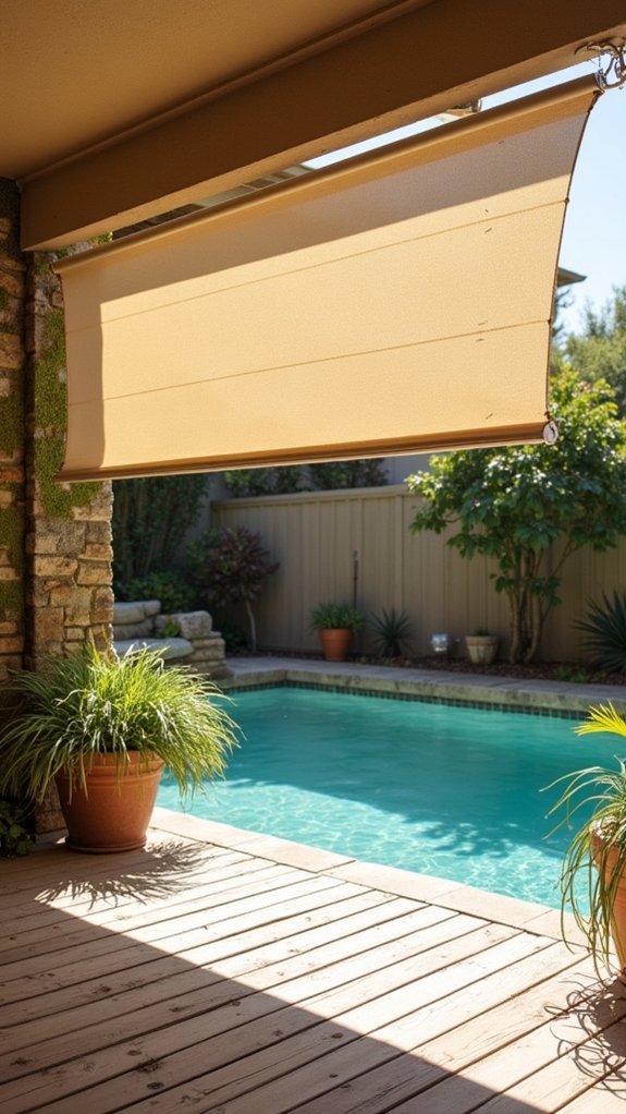 24 Smooth Retractable Pool Shade Ideas That Adjust Effortlessly versatile outdoor pool screens