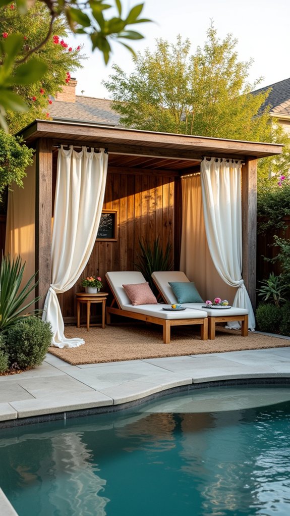 21 Clever Small Backyard Pool Cabana Ideas That Make Space Work Harder versatile retractable shade solution
