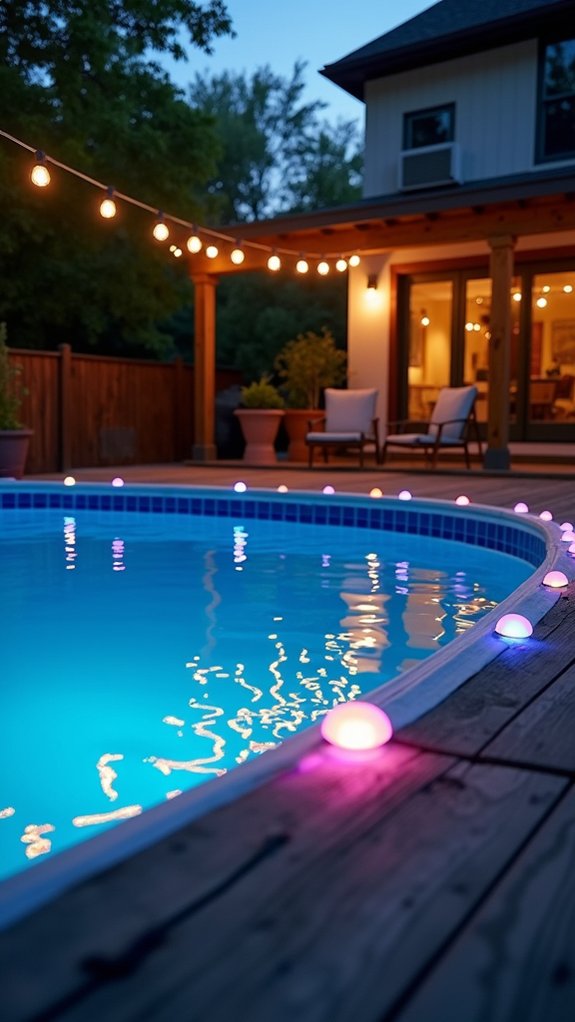 19 Stylish Above Ground Pool Lighting Ideas That Look Professionally Done vibrant atmosphere with versatility