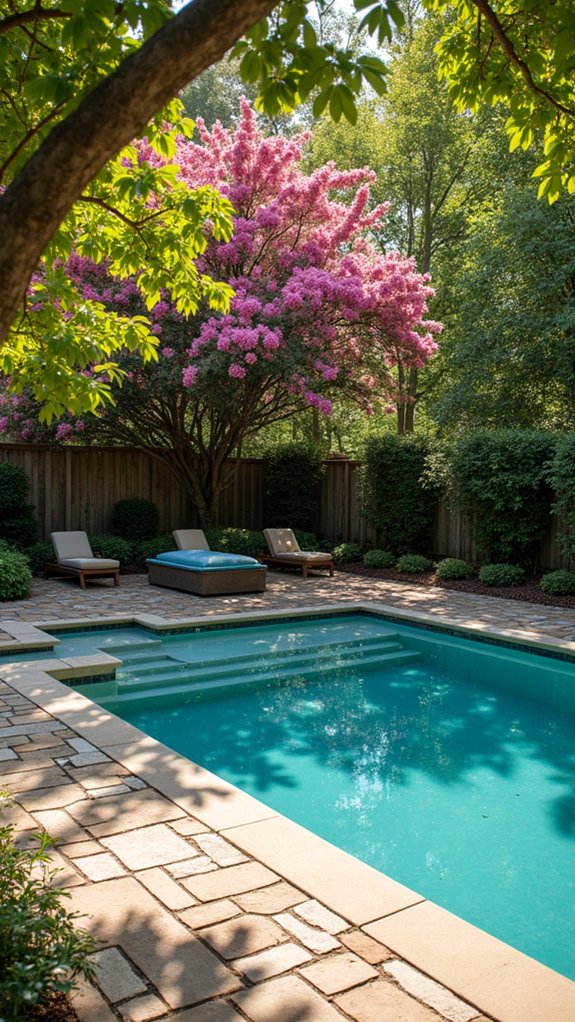 25 Shade Trees For Pool Area Ideas That Bring Cooling Greenery vibrant blooms attract butterflies