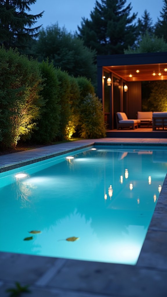 19 Modern Pool Lighting Ideas That Bring Sleek Nighttime Style vibrant illuminated pool relaxation