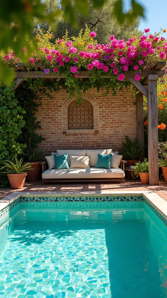 25 Mediterranean Pool Pergola Ideas With Timeless Elegance vibrant oasis with personality