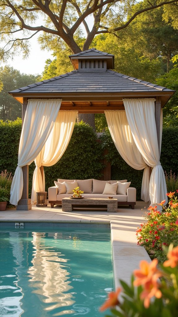 23 Elegant Pool House With Gazebo Ideas For Outdoor Gatherings vibrant outdoor gathering space