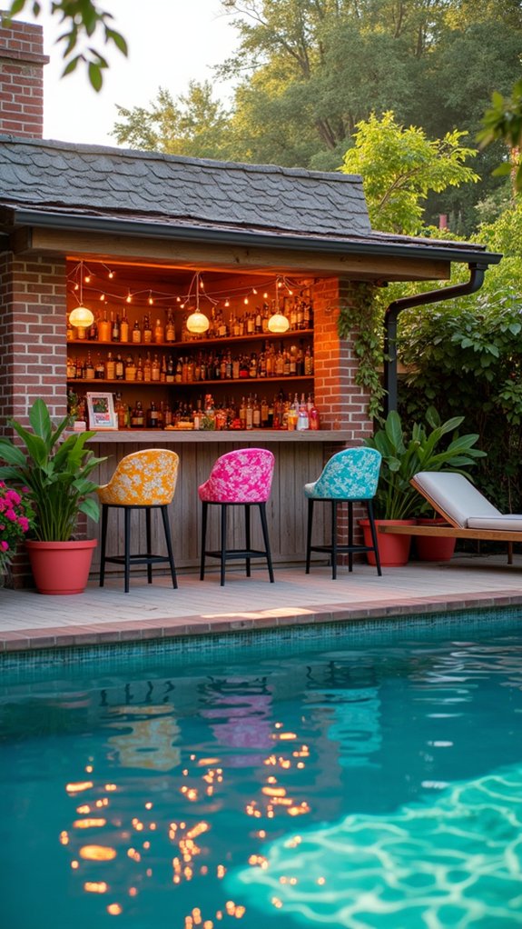 21 Fun Pool House With Bar Ideas That Elevate Summer Parties vibrant pool house atmosphere