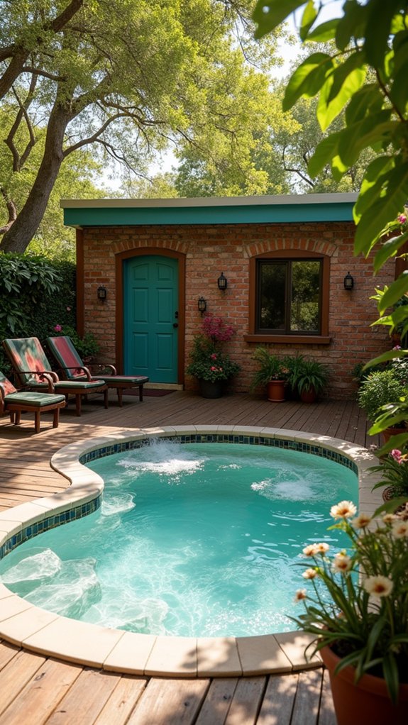 22 Refreshing Pool House With Jacuzzi Ideas For Pure Comfort vibrant retro pool relaxation