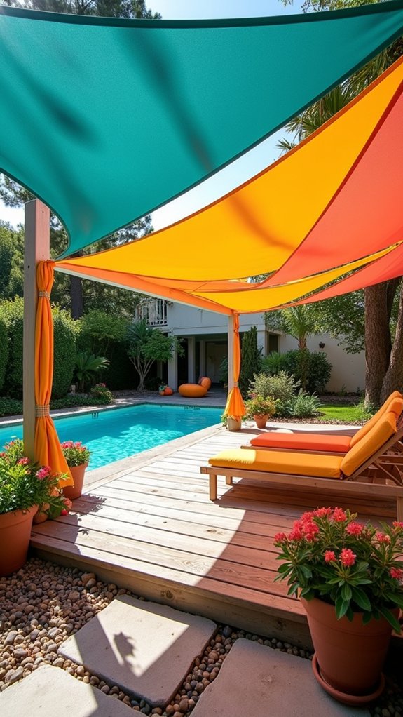24 Beautiful Pool Gazebo Ideas That Add Shade and Structure vibrant shaded pool oasis