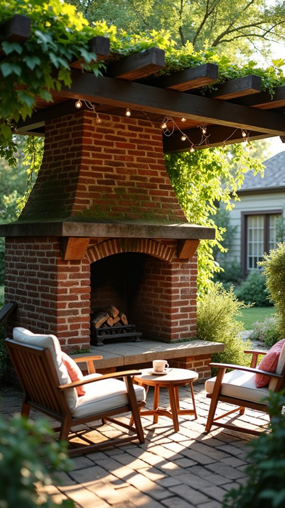 20 Cozy Pool Pergola With Fireplace Ideas For Warm Nights vintage pergola with fireplace